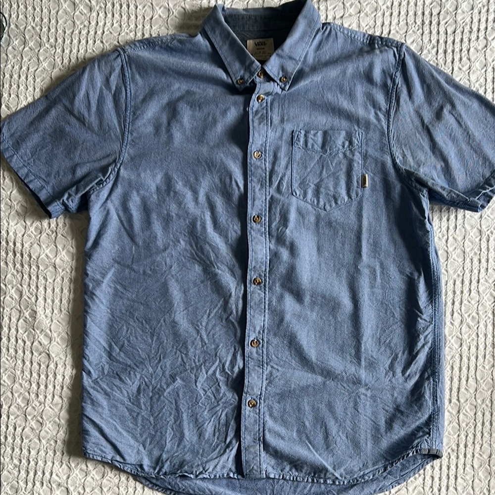 Vans Blue Lightweight Casual Button Down Shirt
